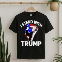 I Stand With Trump American Flag T-Shirt thumb 2