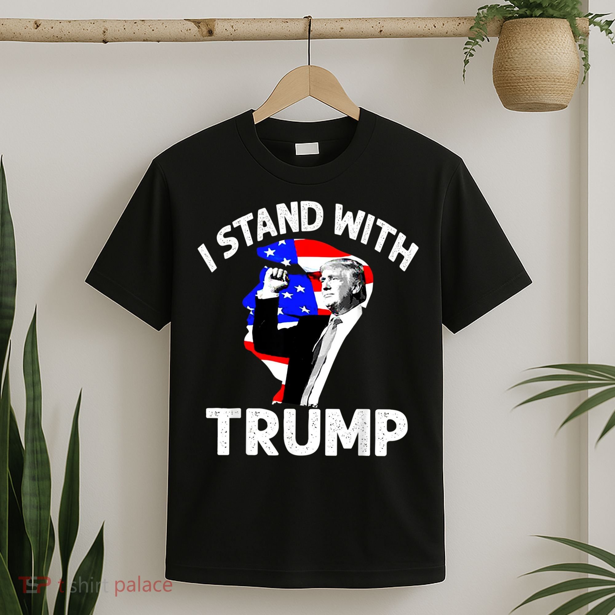 I Stand With Trump American Flag T-Shirt