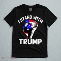 I Stand With Trump American Flag T-Shirt thumb 5