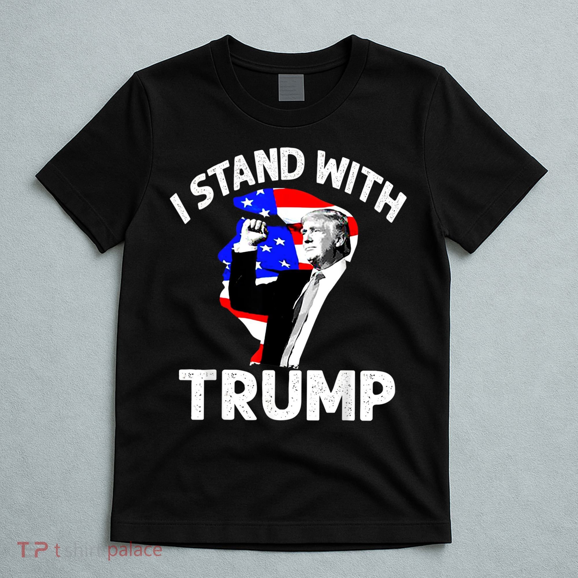 I Stand With Trump American Flag T-Shirt