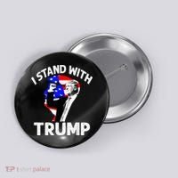 I Stand With Trump American Flag Button thumb 0