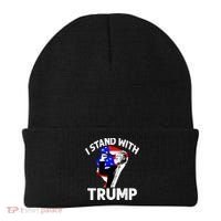 I Stand With Trump American Flag Beanie thumb 0