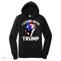 I Stand With Trump American Flag Women's Hoodie thumb 0