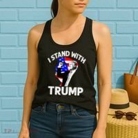 I Stand With Trump American Flag Women's Tank Top thumb 2