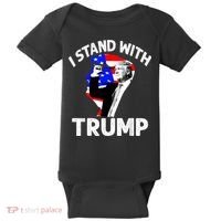 I Stand With Trump American Flag Baby Bodysuit thumb 0