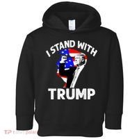 I Stand With Trump American Flag Toddler Hoodie thumb 0