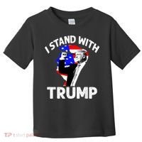 I Stand With Trump American Flag Toddler T-Shirt thumb 0