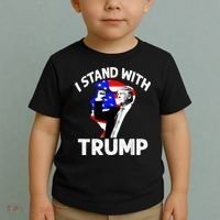 I Stand With Trump American Flag Toddler T-Shirt thumb 2