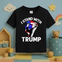 I Stand With Trump American Flag Toddler T-Shirt thumb 3