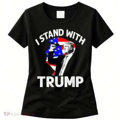 I Stand With Trump American Flag Women's T-Shirt