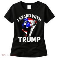 I Stand With Trump American Flag Women's T-Shirt thumb 0