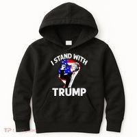I Stand With Trump American Flag Kids Hoodie thumb 0
