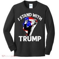 I Stand With Trump American Flag Kids Long Sleeve Shirt thumb 0