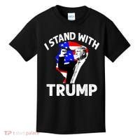 I Stand With Trump American Flag Kids T-Shirt thumb 0