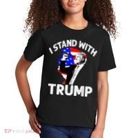 I Stand With Trump American Flag Kids T-Shirt thumb 2