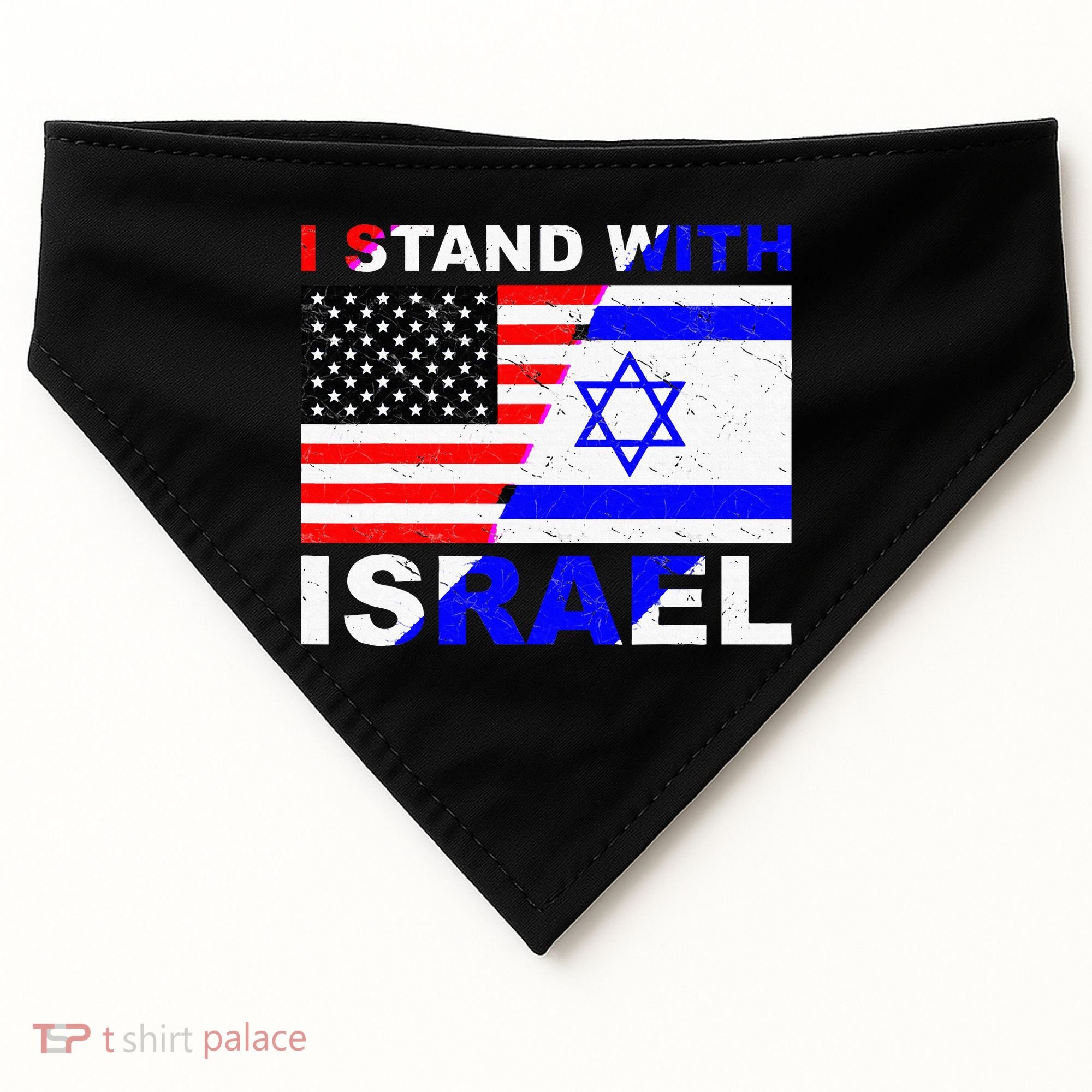I Stand With Israel Israeli Palestinian Conflict Pro Israel USA-Made Doggie Bandana