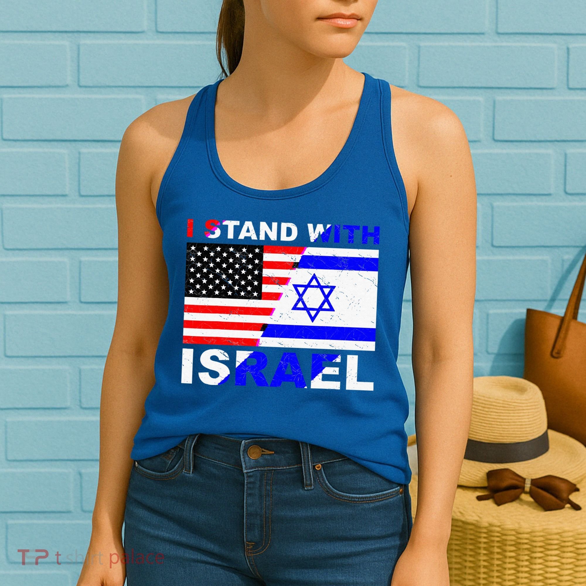 I Stand With Israel Israeli Palestinian Conflict Pro Israel Women's Tank Top