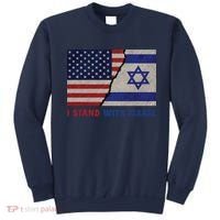 I Stand With Israel Patriotic Usa And Israel Flag Sweatshirt thumb 0