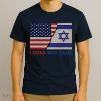 I Stand With Israel Patriotic Usa And Israel Flag T-Shirt thumb 3