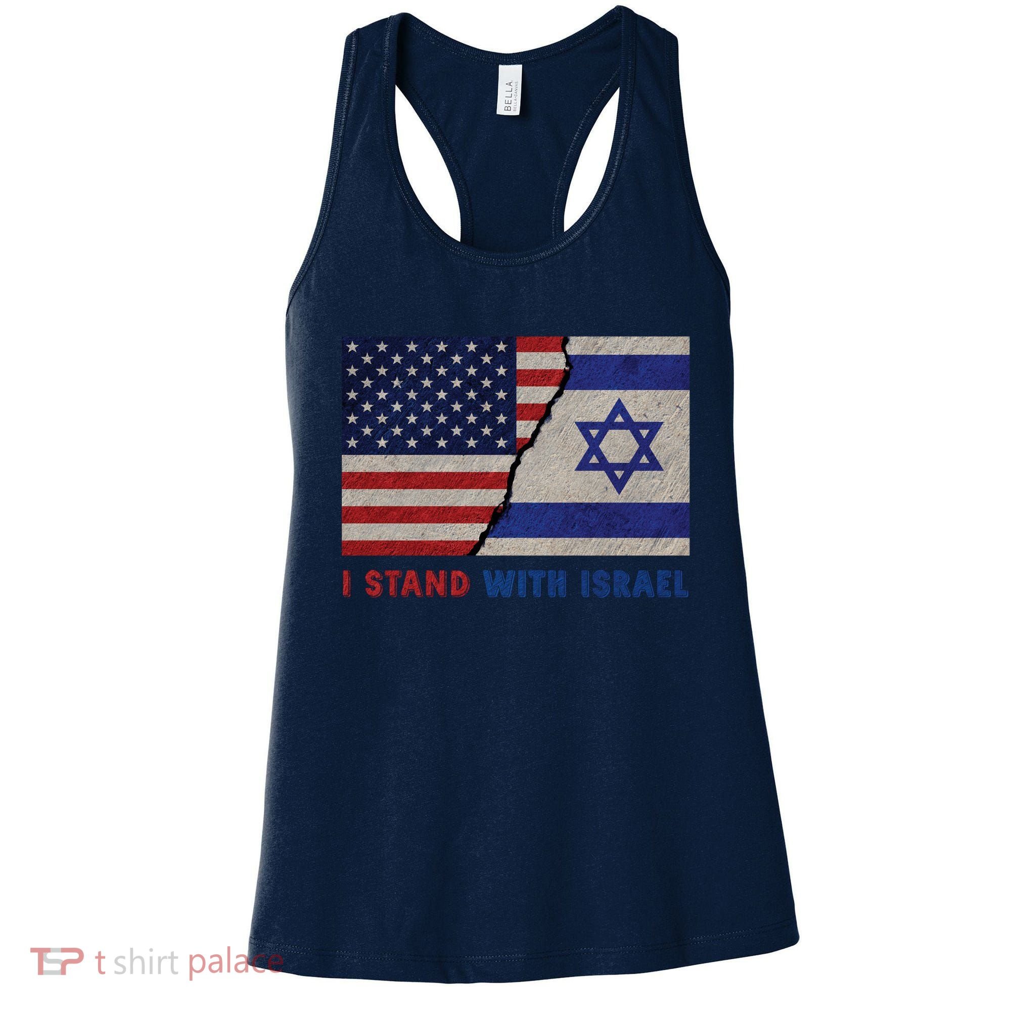 I Stand With Israel Patriotic Usa And Israel Flag Women's Tank Top
