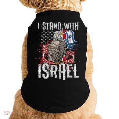 I Stand With Israel Vintage Eagle Us Flag Doggie Tank