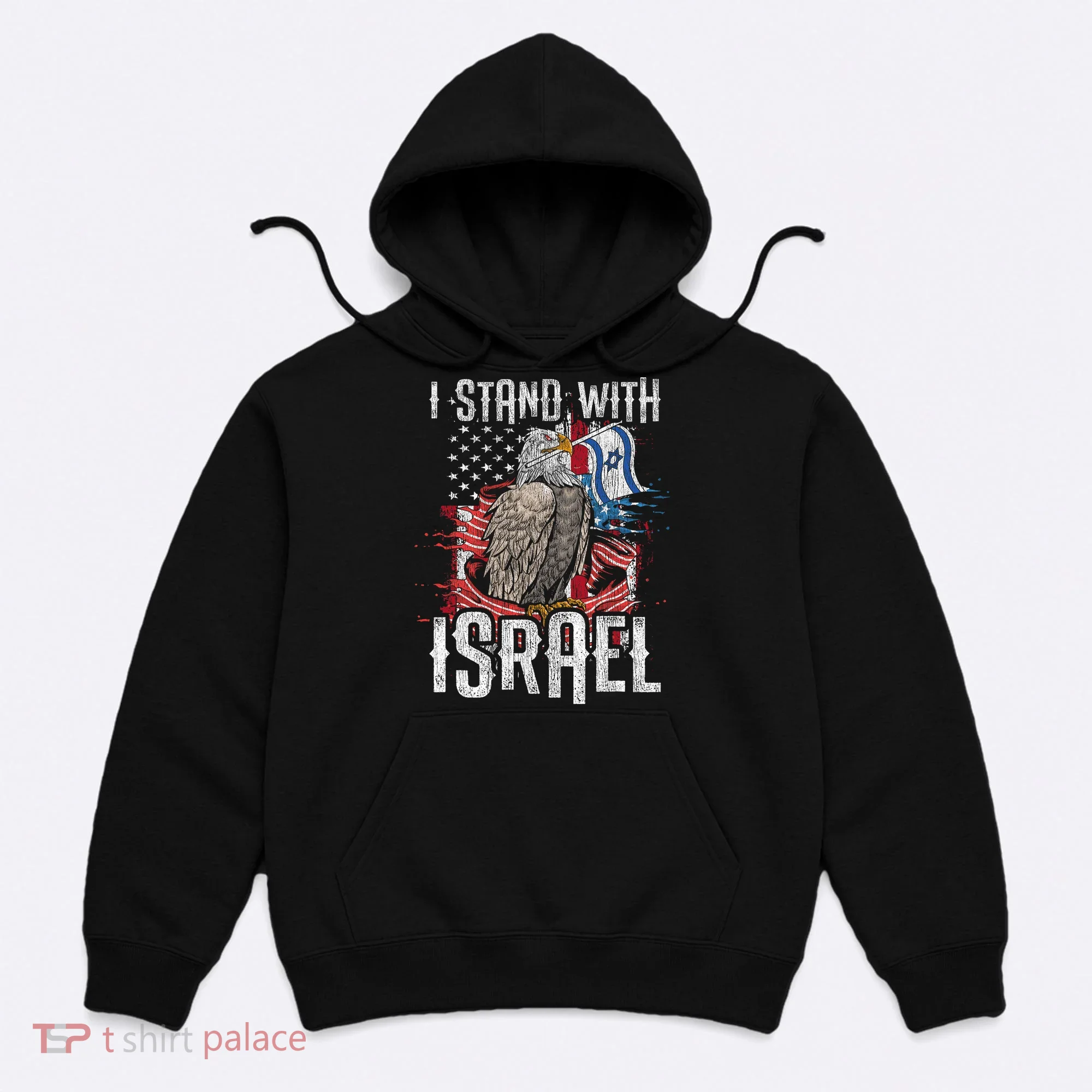 I Stand With Israel Vintage Eagle Us Flag Hoodie