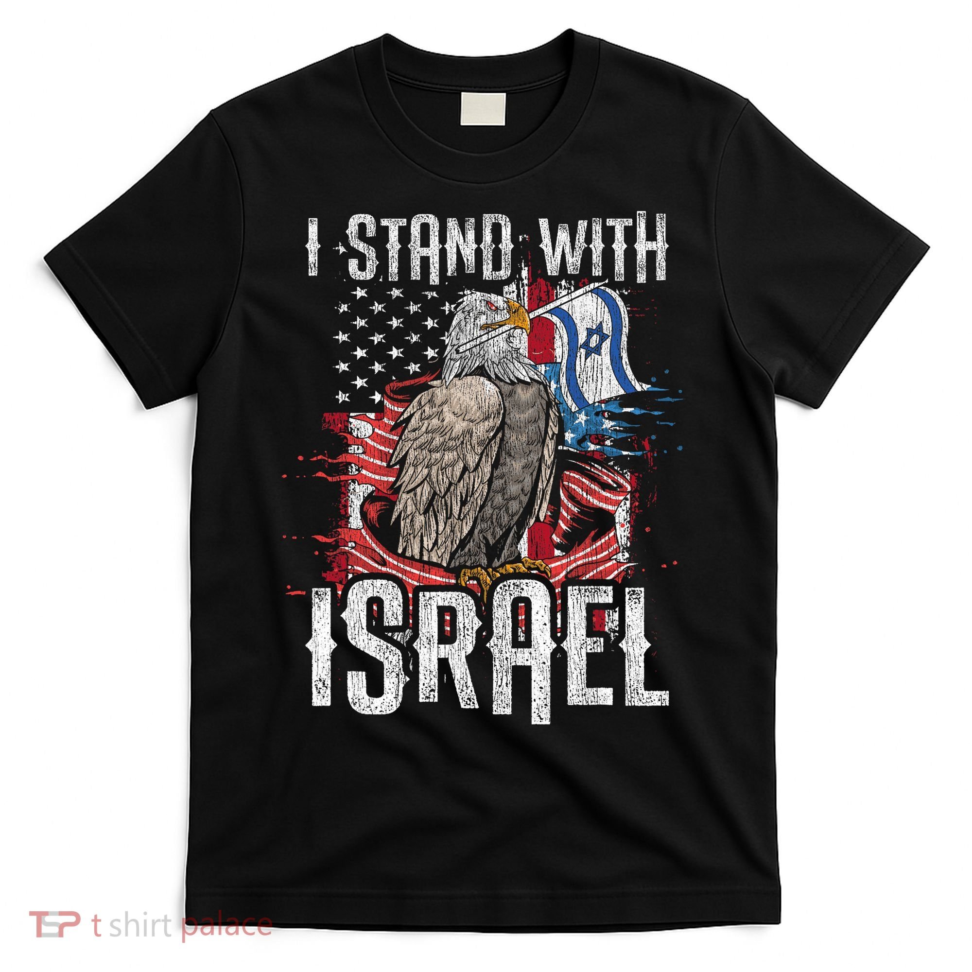 I Stand With Israel Vintage Eagle Us Flag T-Shirt