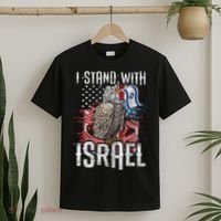 I Stand With Israel Vintage Eagle Us Flag T-Shirt thumb 2