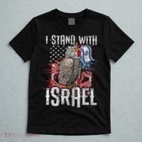 I Stand With Israel Vintage Eagle Us Flag T-Shirt thumb 5