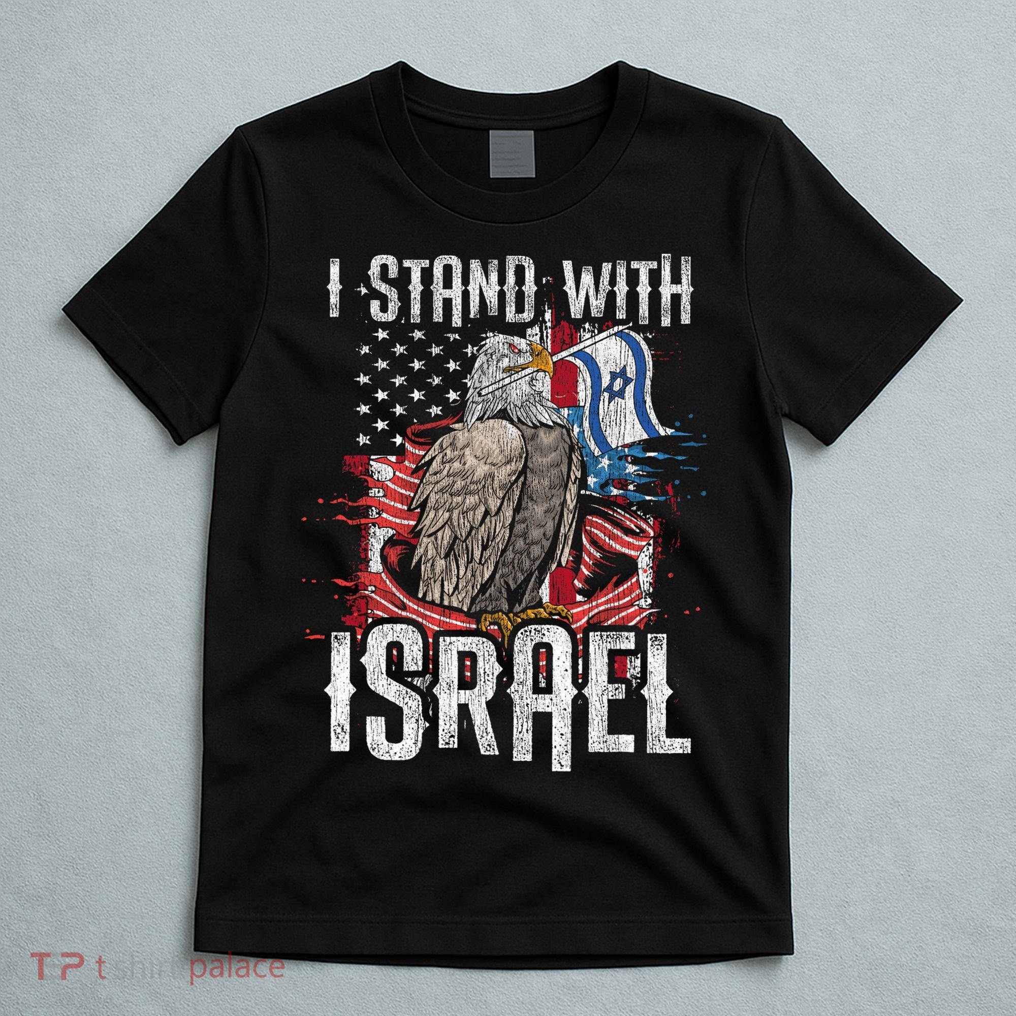 I Stand With Israel Vintage Eagle Us Flag T-Shirt