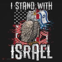 I Stand With Israel Vintage Eagle Us Flag T-Shirt thumb 7