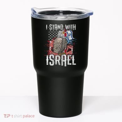 I Stand With Israel Vintage Eagle Us Flag Tumbler