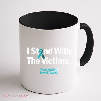 I Stand With The Victims Sexual Assault Awareness Gift Coffee Mug back