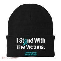 I Stand With The Victims Sexual Assault Awareness Gift Beanie thumb 0