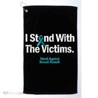 I Stand With The Victims Sexual Assault Awareness Gift Golf Towel thumb 0