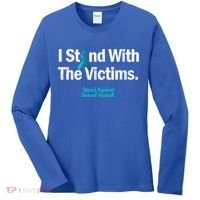 I Stand With The Victims Sexual Assault Awareness Gift Women's Long Sleeve Shirt thumb 0