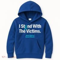 I Stand With The Victims Sexual Assault Awareness Gift Kids Hoodie thumb 0