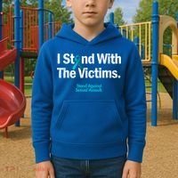 I Stand With The Victims Sexual Assault Awareness Gift Kids Hoodie thumb 2