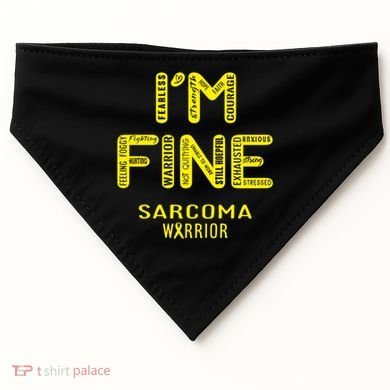 I'm Sarcoma Warrior Cute Gift I Am Fine Gift USA-Made Doggie Bandana