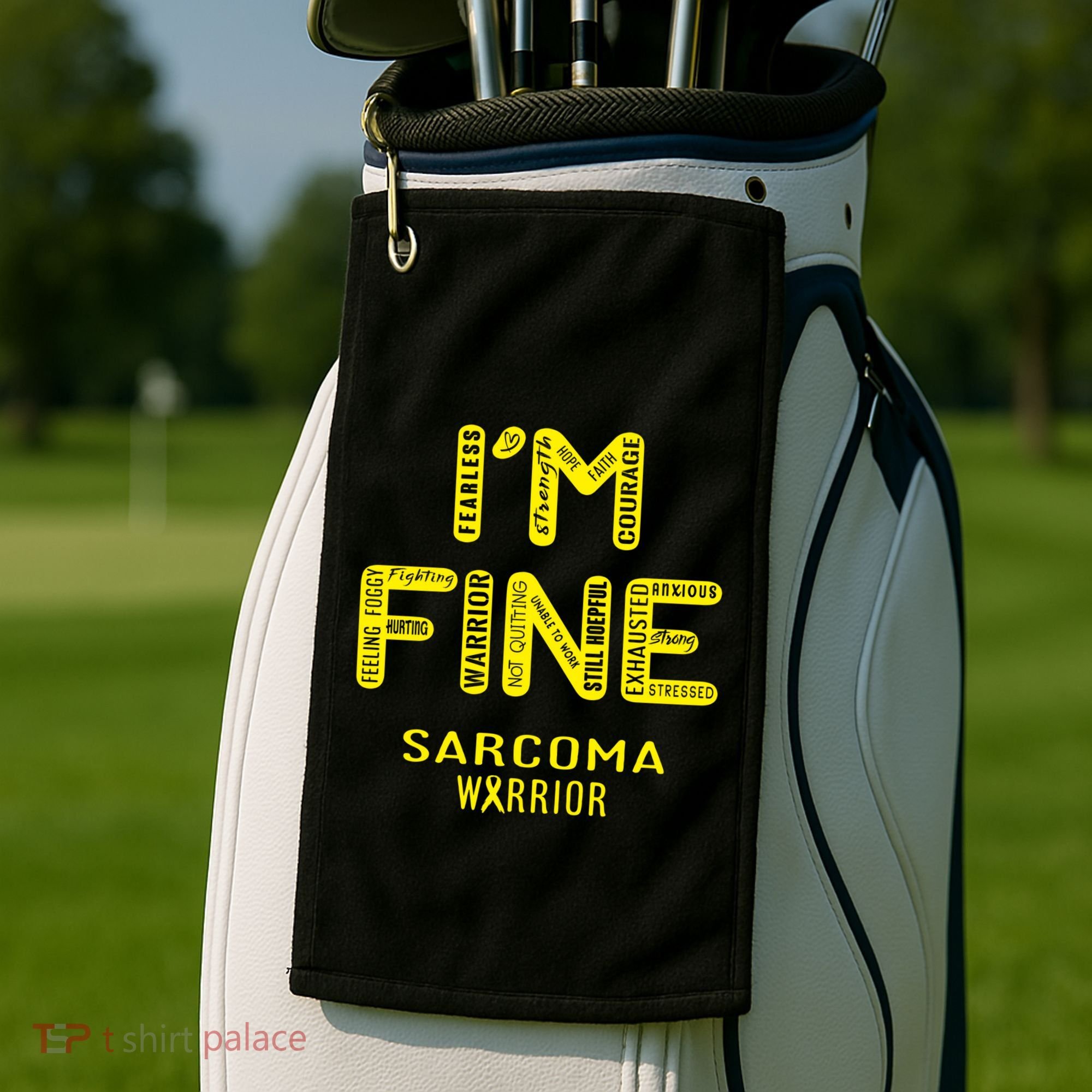 I'm Sarcoma Warrior Cute Gift I Am Fine Gift Golf Towel