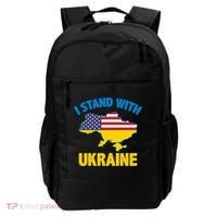 I Stand With Ukraine Map American Flag Us Support Ukrainian Gift Backpack thumb 0