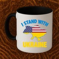 I Stand With Ukraine Map American Flag Us Support Ukrainian Gift Coffee Mug thumb 2