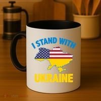 I Stand With Ukraine Map American Flag Us Support Ukrainian Gift Coffee Mug thumb 4