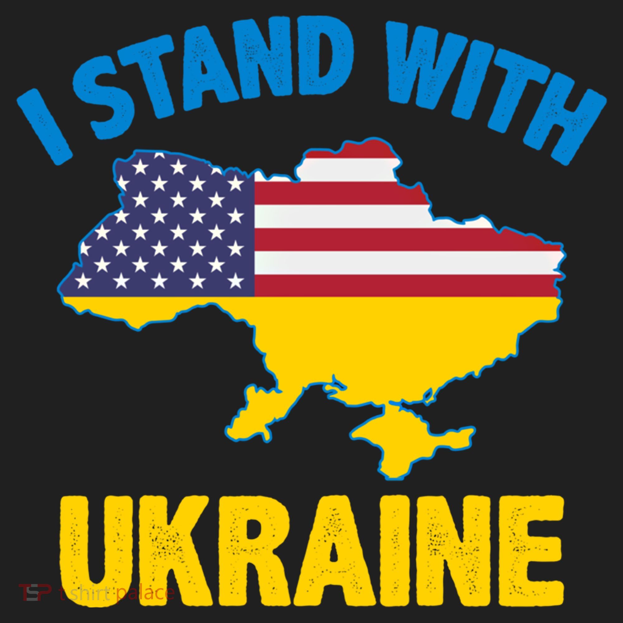 I Stand With Ukraine Map American Flag Us Support Ukrainian Gift Beanie