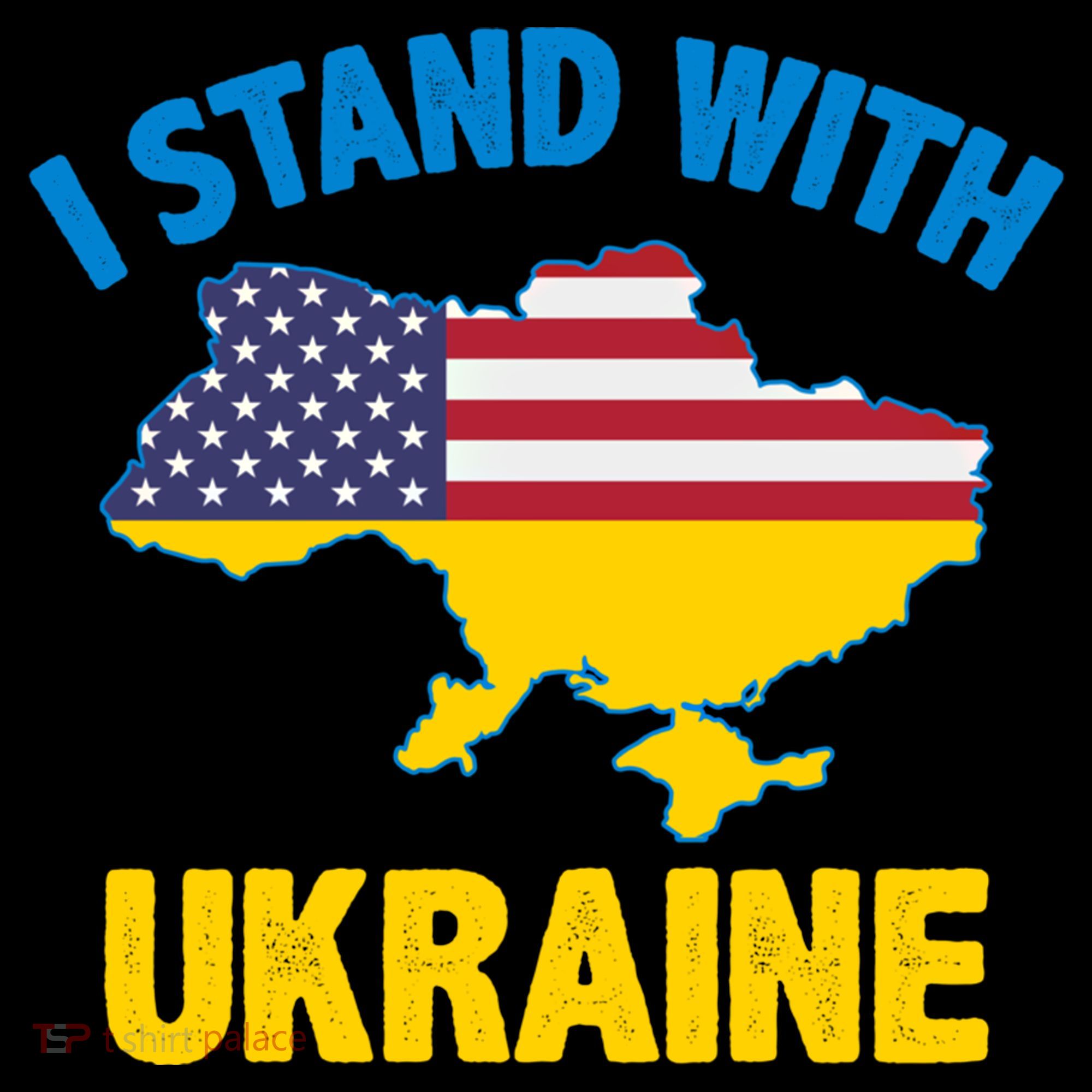 I Stand With Ukraine Map American Flag Us Support Ukrainian Gift Women's Hoodie