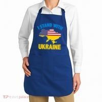 I Stand With Ukraine Map American Flag Us Support Ukrainian Gift Apron thumb 2