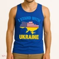 I Stand With Ukraine Map American Flag Us Support Ukrainian Gift Tank Top thumb 3
