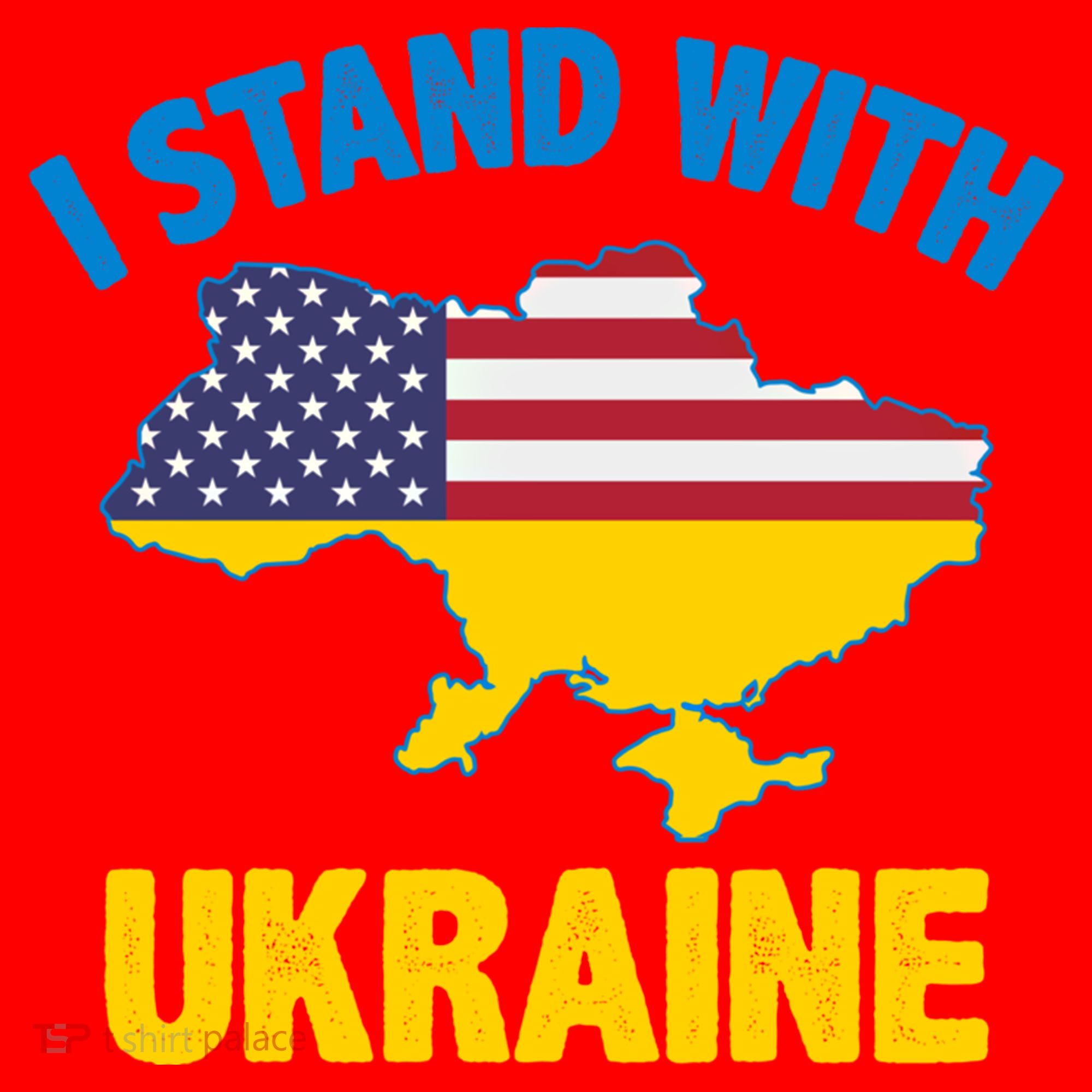 I Stand With Ukraine Map American Flag Us Support Ukrainian Gift Santa Hat