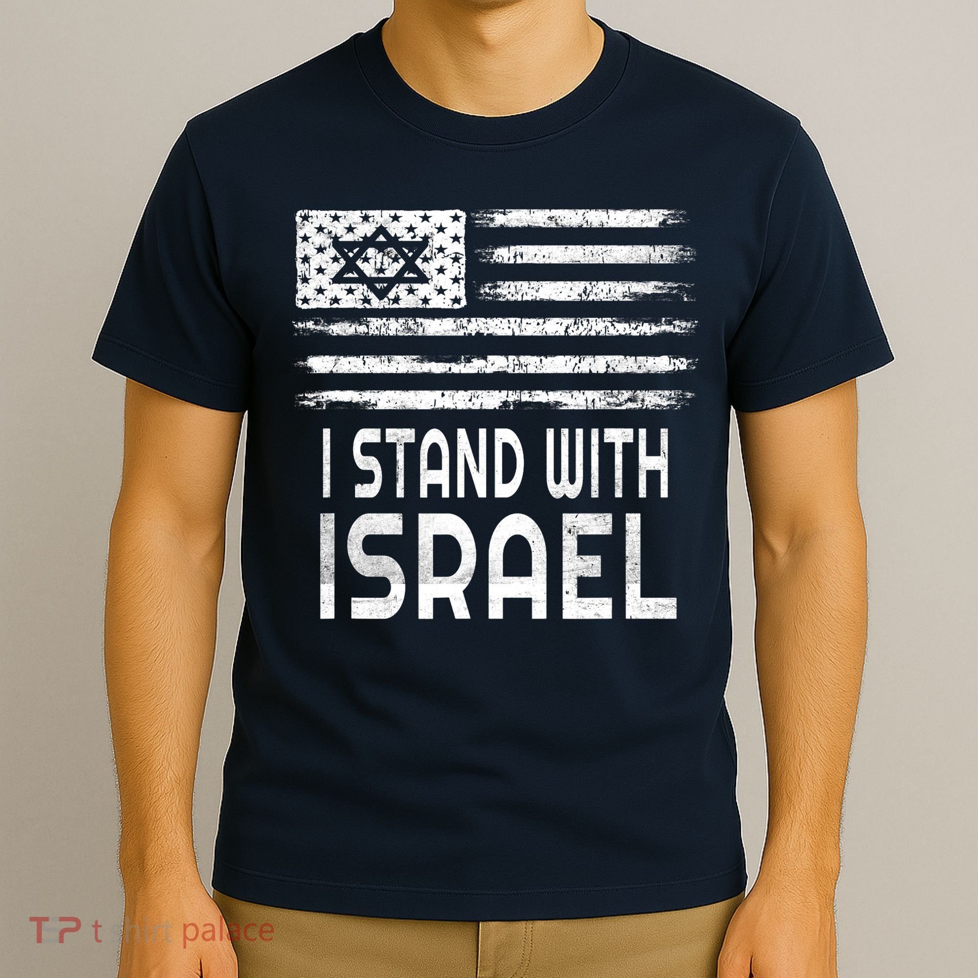 I Stand With Israel America Flag Israel Flag T-Shirt