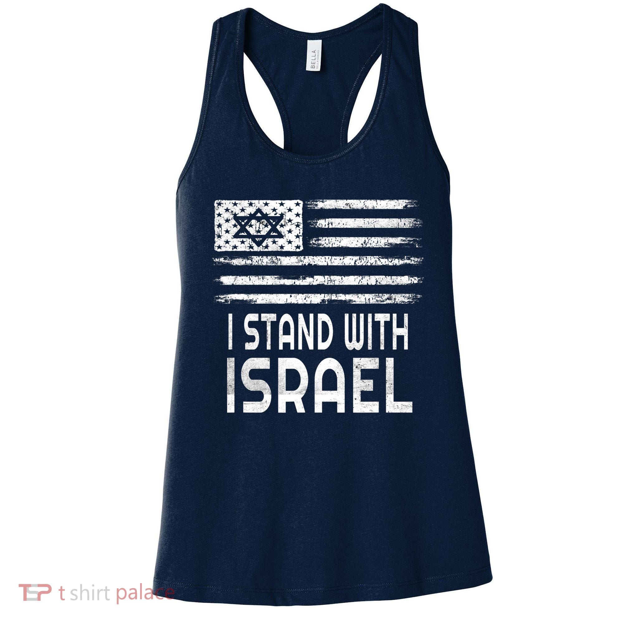 I Stand With Israel America Flag Israel Flag Women's Tank Top